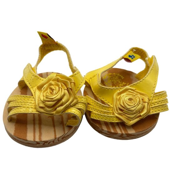 Build-a-Bear Doll Clothes Yellow Sandals With Flower Design - Picture 4 of 4